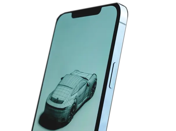 Mesh-bil på mobilskärm